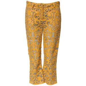 Dolce & Gabbana, Dames, Broeken, Geel, Maat: XS Leer,