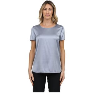 Max Mara, Dames, Tops, Blauw, Maat: XL Zijde,