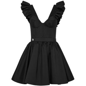 Philipp Plein, Dames, Jurken, Zwart, Maat: M Zijde,