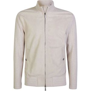 Eleventy, Heren, Jassen, Beige, Maat: 3XL Suède,