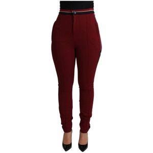 Dolce & Gabbana, Dames, Broeken, Rood, Maat: XS Katoen,