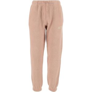 Autry Roze Katoenen Sweatpants met Elastische Tailleband , Pink , Dames , Maat: S