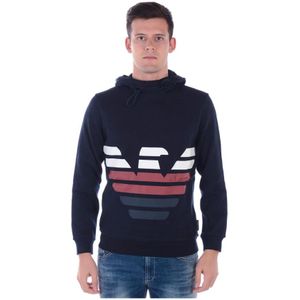 Emporio Armani, Heren, Sweatshirts & Hoodies, Blauw, Maat: L Katoen,