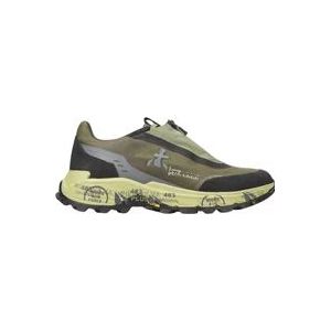 Premiata Mick 6417 Sneakers van Suède en Technische Stof - Maat 40 , Green , Heren , Maat: 44 EU