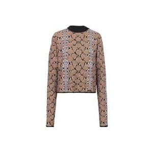 Balmain Gebreide trui met slangenprint , Brown , Dames , Maat: M