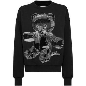 Philipp Plein, Dames, Sweatshirts & Hoodies, Zwart, Maat: XS Katoen,