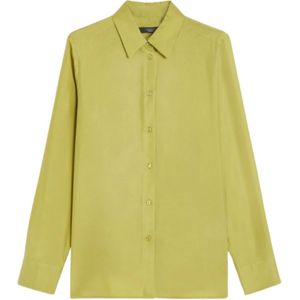 Weekend Max Mara, Dames, Blouses & Shirts, Groen, Maat: L Zijde,