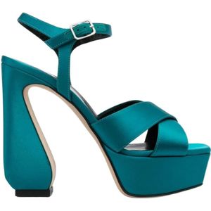 Sergio Rossi, Dames, Schoenen, Blauw, Maat: 40 EU Leer,