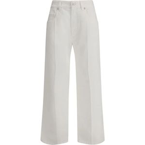 Brunello Cucinelli, Dames, Broeken, Wit, Maat: XS Katoen,