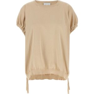 Nude, Dames, Blouses & Shirts, Beige, Maat: S Katoen,