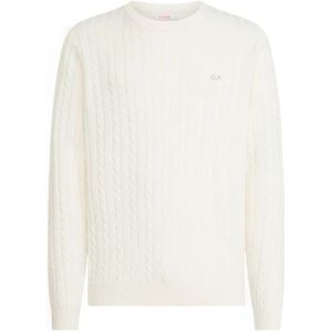 Sun68, Heren, Truien, Wit, Maat: L Wol,