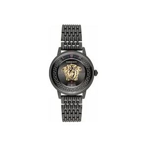 Versace Medusa Zwart Roestvrij Stalen Horloge , Black , Dames , Maat: ONE Size