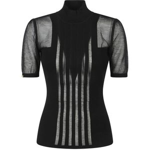 Elisabetta Franchi, Dames, Truien, Zwart, Maat: L Katoen,