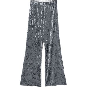 Forte Forte, Dames, Broeken, Grijs, Maat: S Velours,