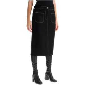 Courrèges, Dames, Rokken, Zwart, Maat: W26 Denim,