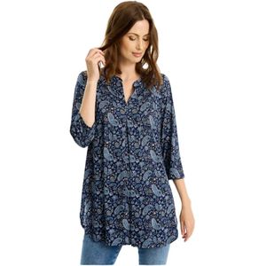 IN Front, Dames, Blouses & Shirts, Blauw, Maat: S