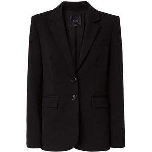 Pinko, Dames, Jassen, Zwart, Maat: 2XS Leer,