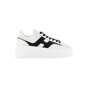 Hogan Witte en zwarte leren sneakers , White , Heren , Maat: 38 EU