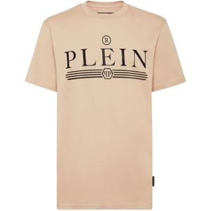 Philipp Plein, Heren, Tops, Beige, Maat: XL Katoen,
