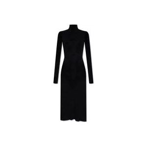 Balmain Transparante jurk met opstaande kraag , Black , Dames , Maat: 2XS