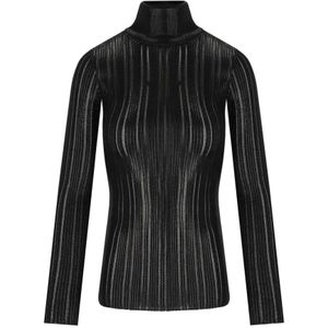 Elisabetta Franchi, Dames, Truien, Zwart, Maat: L Poliester,