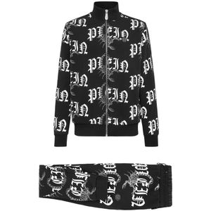 Philipp Plein, Heren, Jumpsuits & Playsuits, Zwart, Maat: 3XL Nylon,