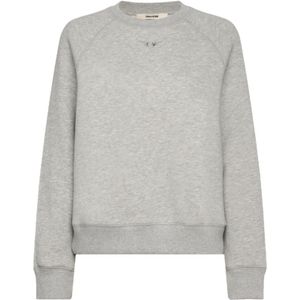 Zadig & Voltaire, Dames, Sweatshirts & Hoodies, Grijs, Maat: M Katoen,
