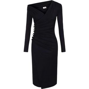 Elisabetta Franchi, Dames, Jurken, Zwart, Maat: XS Jersey,