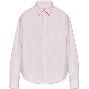 Ami Paris, unisex, Overhemden, Roze, Maat: XS Katoen,