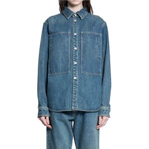 Jil Sander, Dames, Blouses & Shirts, Blauw, Maat: S Denim,