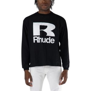 Rhude, Heren, Tops, Zwart, Maat: L Katoen,