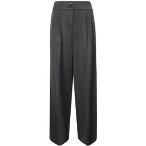 Patrizia Pepe, Dames, Broeken, Grijs, Maat: L Leer,