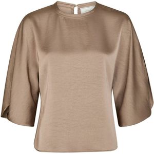 Neo Noir, Dames, Blouses & Shirts, Bruin, Maat: S