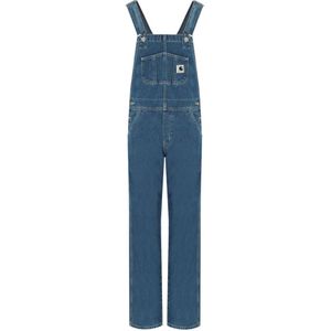 Carhartt WIP - W' Bib Overalls - Blauw - Katoen Denim - Rechte Pasvorm