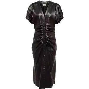 Isabel Marant, Dames, Jurken, Zwart, Maat: XS Leer,