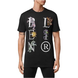 Philipp Plein, Heren, Tops, Zwart, Maat: M Katoen,