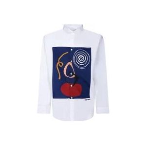Jacquemus Witte Katoenen Overhemd Lange Mouw , Multicolor , Heren , Maat: M