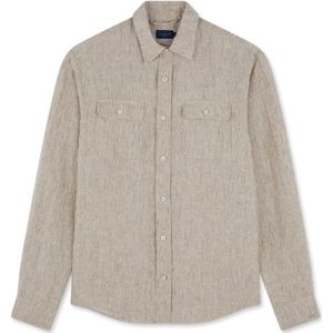 Paul & Shark, Heren, Overhemden, Beige, Maat: M Linnen,