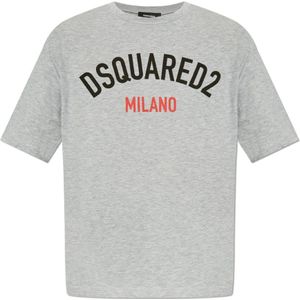 Dsquared2, Heren, Tops, Grijs, Maat: S Katoen,