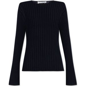 Acne Studios, Dames, Truien, Blauw, Maat: XL Katoen,