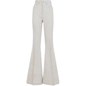 Rick Owens - Rp 02E4329.Mlc - Pantalon - Katoen-Linnen Mix - Comfortabele Pasvorm