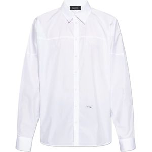 Dsquared2, Heren, Overhemden, Wit, Maat: XL Katoen,