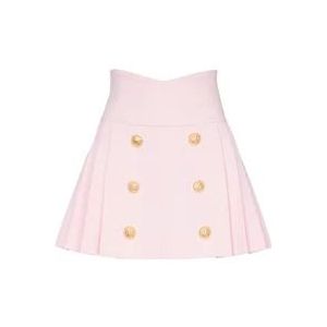 Balmain Denim Plooirok , Pink , Dames , Maat: XS