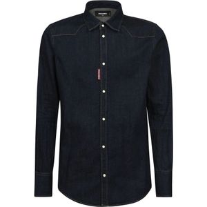 Dsquared2, Heren, Overhemden, Blauw, Maat: S Denim,