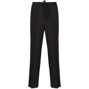 Valentino Garavani, Heren, Broeken, Zwart, Maat: L Wol,