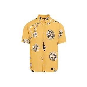 Jacquemus Oranje Spiraal Patroon Overhemd , Yellow , Heren , Maat: M