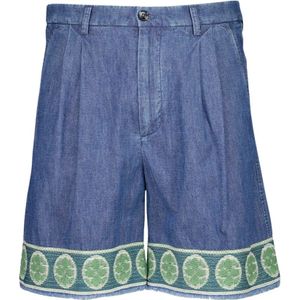 Valentino Garavani, Heren, Korte broeken, Blauw, Maat: S Denim,