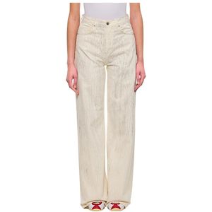 Halfboy, Dames, Jeans, Wit, Maat: W26 Katoen,