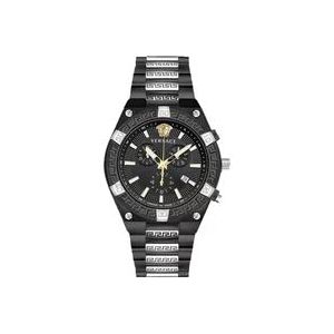 Versace Sporty Greca Chronograaf Horloge , Black , Heren , Maat: ONE Size