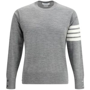 Thom Browne, Heren, Truien, Grijs, Maat: L Wol,